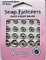 Hemline Sew On Snap Fasteners Assorted Nickel/Silver H420.99 - Click Image to Close
